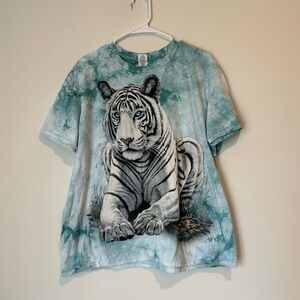 The Mountain 2009 Cliff Bonamie White Tiger XL Blue T-shirt